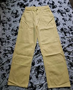 butter Yellow Wide Leg Jeans