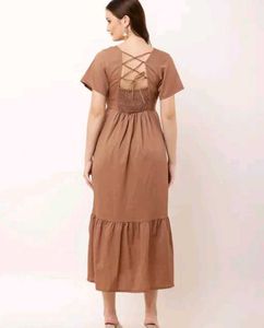 Elegant Brown Maxi Dress