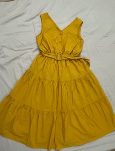 Mustard Yellow Tiered Dress