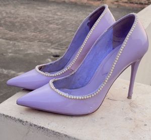 Aldo Lavender Leather Pointed Heels