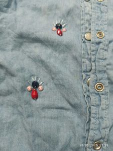 2-3 Aged Girl Denim stone Work Shirt