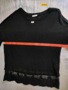 Black Lace Trim Top
