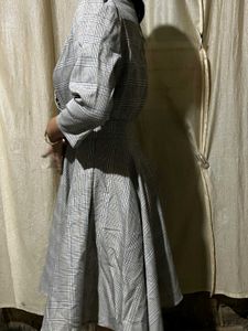 Gray Plaid Fit &amp; Flare Dress