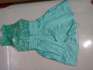 Aqua Embellished Party Dress