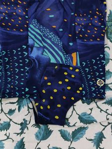 Stylish Blue Printed Swimsuit