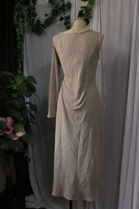 Ribbed Knit Maxi Dress with Bow Detail