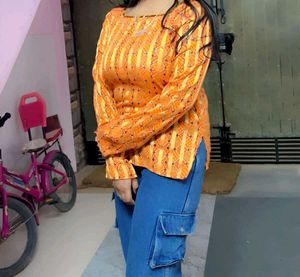Orange Printed Tunic
