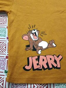 &#34;Trendy Mustard Tom &amp; Jerry Crop Top