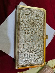 Elegant Gold Clutch for party wear new wdt tag