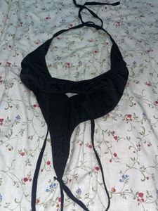 Black Halter Bodysuit
