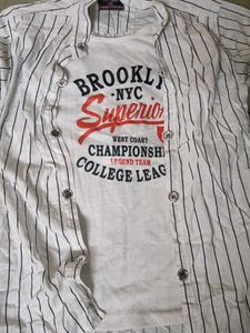 Boys Striped Shirt &amp; Tee Set