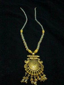 Ornate Gold-Tone Coin Necklace