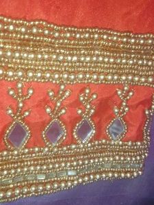 Red Embellished Saree Blouse
