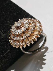 Vintage Floral Rhinestone Brooch