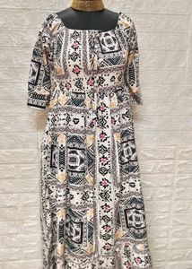 Fresh Piece Printed Long Maxi Comfy Dress