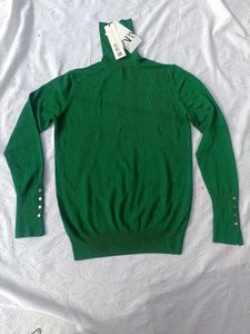 Zara Green Turtleneck Sweater