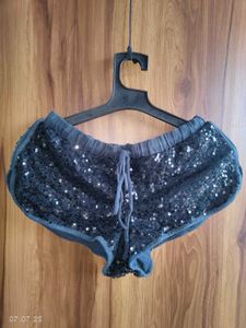 Sequin Embellished Shorts