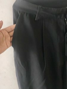 Black Mid Waist Trousers
