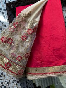 Half Net And Silk Saree