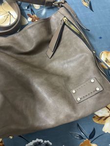 brown leather bag