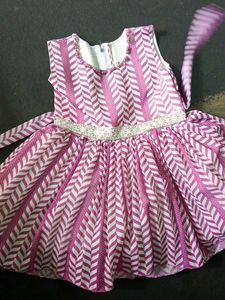 Girl's Purple Chevron Dress
