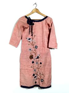 Pink &amp; Blue Kurta With Dupatta