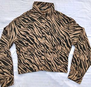 Zebra Print Long Sleeve Shirt