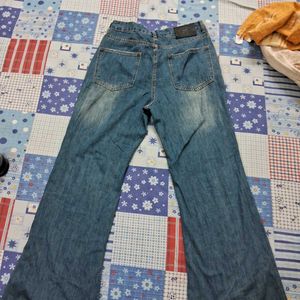 Blue Denim Distressed Jeans Bootcut