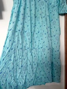 Blue Floral Print Dress