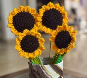 Hand crochet Sunflowers