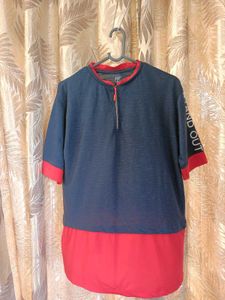 Stylish Blue & Red T-Shirt