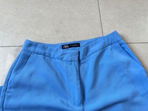 Blue High-Waisted Trousers