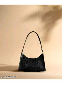 Black Croc Shoulder Bag