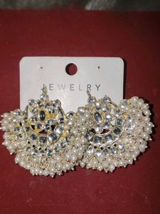 Statement Earrings with Pearl Accents