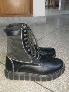 Black Leather Ankle Boots