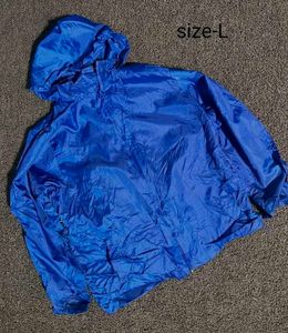 Blue Hooded Rain Jacket [L]🔥