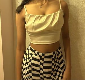 Cream Satin Cami Top