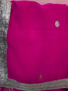 New Heavy Work Elegant Pink Saree