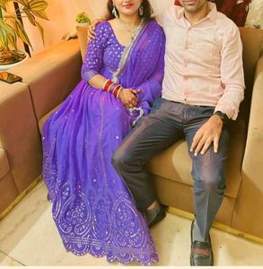 gown with trending lace chunni
