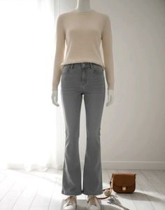 Gray Flare Jeans