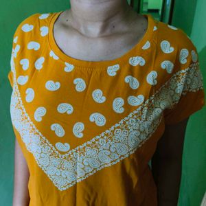 Yellow Paisley Print Top
