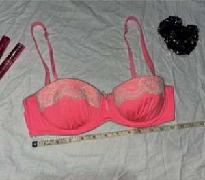 Neon Pink Lace Bra