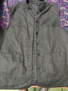Khadi India Double Sided Nehru Jacket For Men (46&#34;
