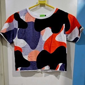 Colorful Patterned Crop Top