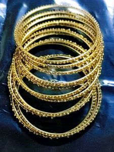 Gold Beaded Bracelets (Set of 12)