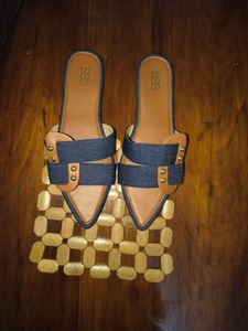 Denim Pointed Toe Flats