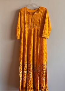 Yellow Ethnic Maxi Dress
