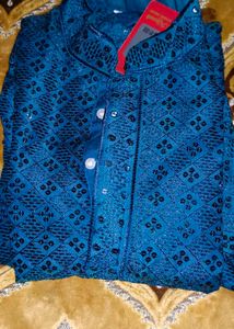 Green Embroidered Kurta Set