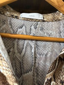 Snakeskin Print Shirt Dress