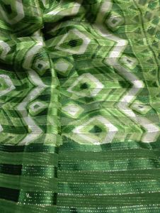 Elegant Green Floral Saree without blouse